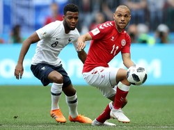 Sepanjang pertandingan, Prancis tampil begitu dominan. Namun, kombinasi antara buruknya performa di sepertiga akhir lapangan ditambah solidnya Denmark dalam bertahan membuat Les Bleus kesulitan menciptakan peluang. (Foto: Carl Recine/Reuters).
