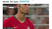 Ronaldo gagal mengeksekusi penaltinya ketika Portugal ditahan imbang Iran 1-1 di matchday ketiga Piala Dunia 2018. (Foto: Internet)