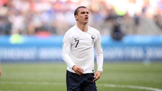 Pemain timnas Prancis Antoine Griezmann, di Luzhniki Stadium, Moskow, Rusia, 26 Juni.