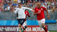 Antoine Griezmann (Prancis). Performa penyerang Prancis itu jauh dari kata memuaskan. Dia baru mencetak satu gol dari titik putih. Prancis tentu berharap performa Griezmann membaik di fase knockout. Foto: Reuters