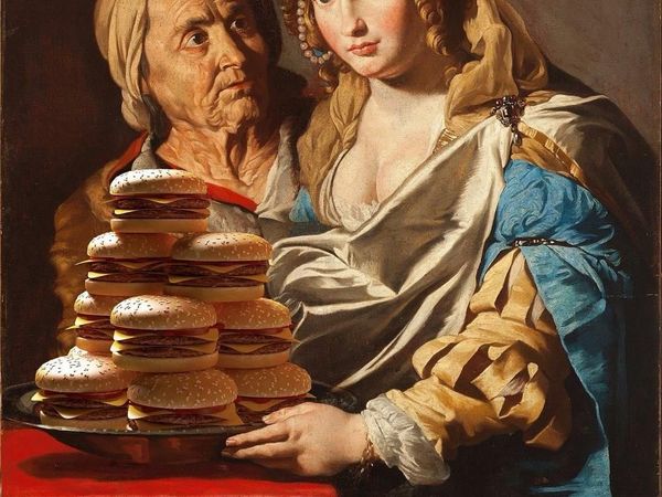 Wow! Seniman Ini Edit dan Tambahkan Burger di Tiap Foto Lukisan Era Renaissance