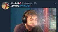 Penampilan Jerman jelas membuat banyak pihak kaget. Pasalnya, Toni Kroos dkk justru diunggulkan untuk mempertahankan gelarnya, bersaing dengan Brasil, Argentina, dan Prancis. (Foto: Twitter @winzaa4u)