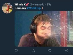 Penampilan Jerman jelas membuat banyak pihak kaget. Pasalnya, Toni Kroos dkk justru diunggulkan untuk mempertahankan gelarnya, bersaing dengan Brasil, Argentina, dan Prancis. (Foto: Twitter @winzaa4u)
