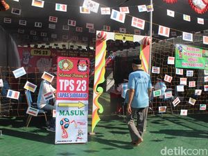 TPS di Lapas ini Bernuansa Piala Dunia, Napi Semangat Nyoblos