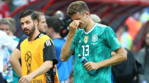 Thomas Mueller gagal menolong Jerman di Piala Dunia 2018.