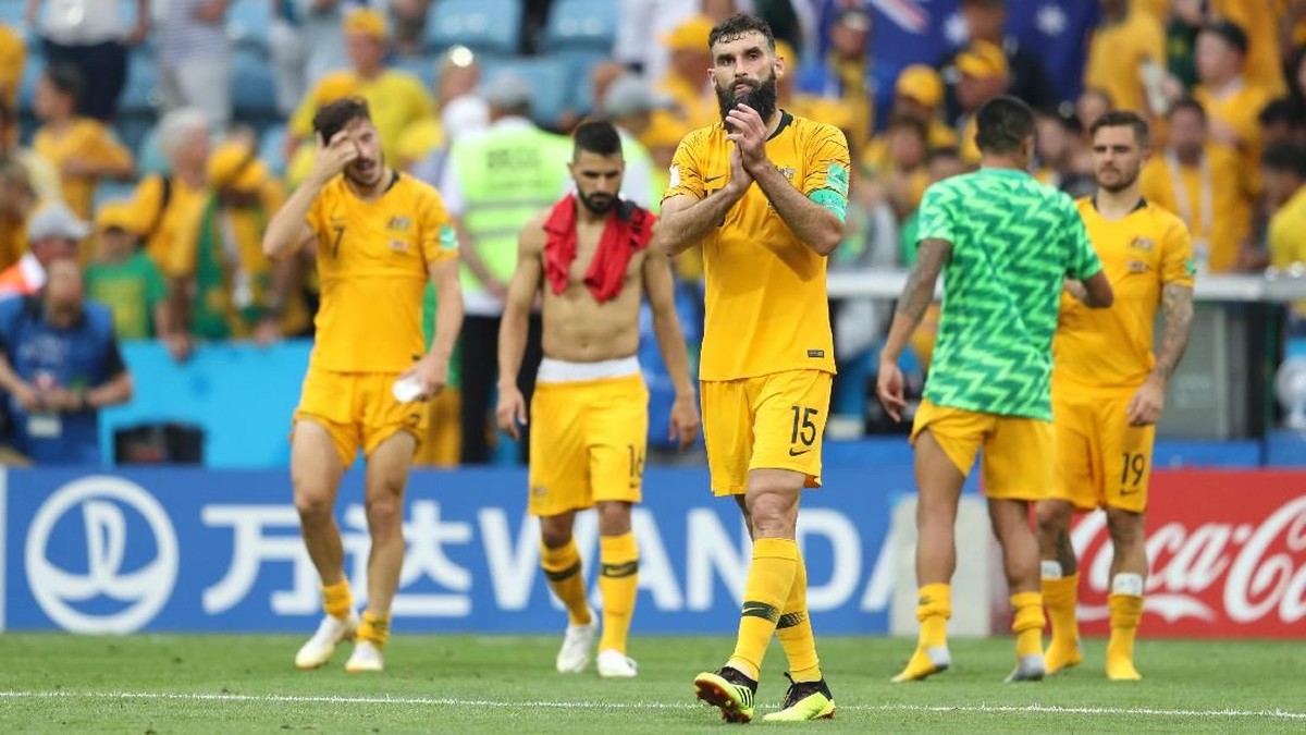 Australia tersisih setelah kalah 0-2 dari Peru di laga terakhir Grup C. (Foto: Michael Steele/Getty Images)