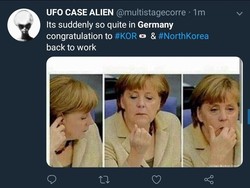 PM Jerman Angela Merkel pasti bete lihat negaranya kandas begitu saja di fase grup Piala Dunia 2018. Terlebih kalahnya dari Korea Selatan. (Foto: Twitter @multistagecorre)