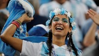 Kemenangan Argentina dalam laga pertandingan kontra Nigeria amankan posisi Argentina untuk melaju ke babak 16 besar bersama Kroasia. Jorge Silva/Reuters.