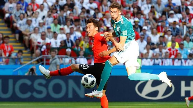 Leon Goretzka hampir mencetak gol ke gawang Korea Selatan.