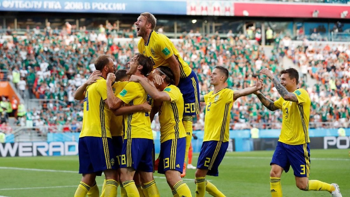 Menang 3-0 atas Meksiko, Swedia Juara Grup F. (Foto: Andrew Couldridge/Reuters)