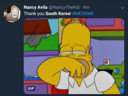 Fans Meksiko pasti menangis tersedu-sedu mengucapkan terima kasih ke Korea Selatan, yang di luar dugaan mampu menumbangkan Jerman di matchday terakhir Grup F. (Foto: Twitter @NancyTheKid)