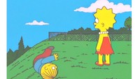 Aksi guling-guling Neymar juga diparodikan dengan membawa-bawa seri kartun The Simpson berisikan adegan serupa. (Foto: Internet)