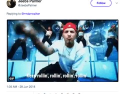Muncul petikan lagu berjudul Rollin lantunan Fred Durst dari Limp Bizkit, tentu saja terkait aksi guling-guling (roll) Neymar. (Foto: Internet)