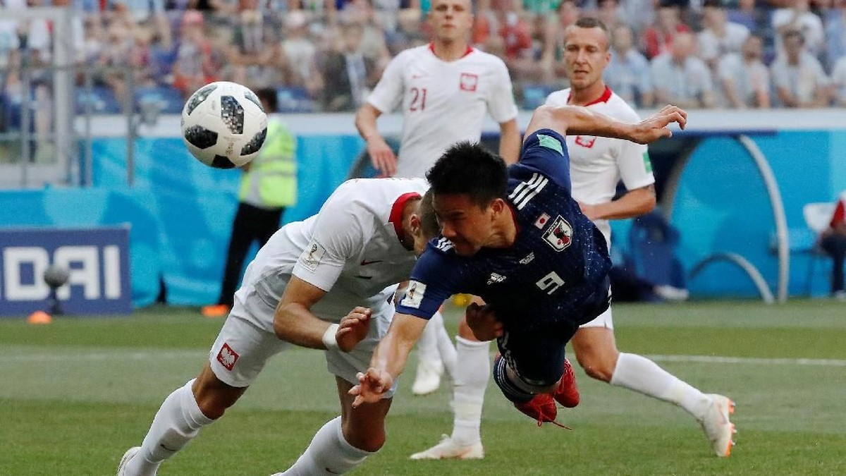 Jepang vs Polandia Berimbang 0-0 di Babak Pertama. (Foto: Jorge Silva/Reuters)