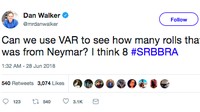 Netizen ini penasaran berapa kira-kira jumlah Neymar bergulingan. Pakai VAR bisa nggak ya? (Foto: Internet)