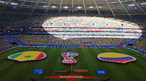 Suasana sebelum pertandingan dimulai. (