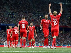 Hasil imbang ini membuat Swiss melaju ke babak 16 besar sebagai runner-up Grup E dengan lima poin. Kosta Rika ada di dasar klasemen dengan satu poin. Sementara itu, Brasil keluar sebagai juara grup dengan tujuh poin. REUTERS/Matthew Childs.