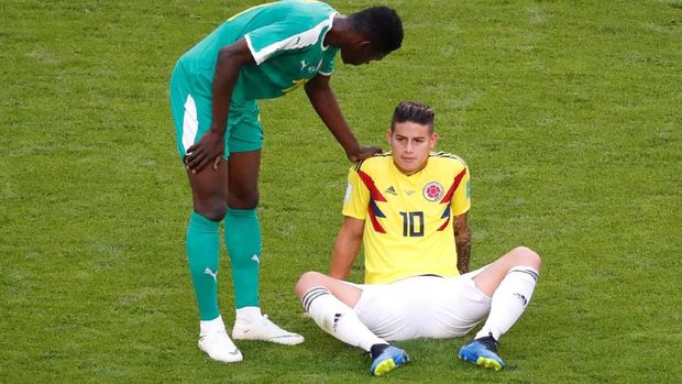 James Rodriguez mengalami cedera di fase grup dan diragukan tampil.