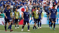 Meski kalah, Jepang berhak melaju ke babak 16 besar sebagai runner-up dari Grup H dengan empat poin. Reuters/Toru Hanai.