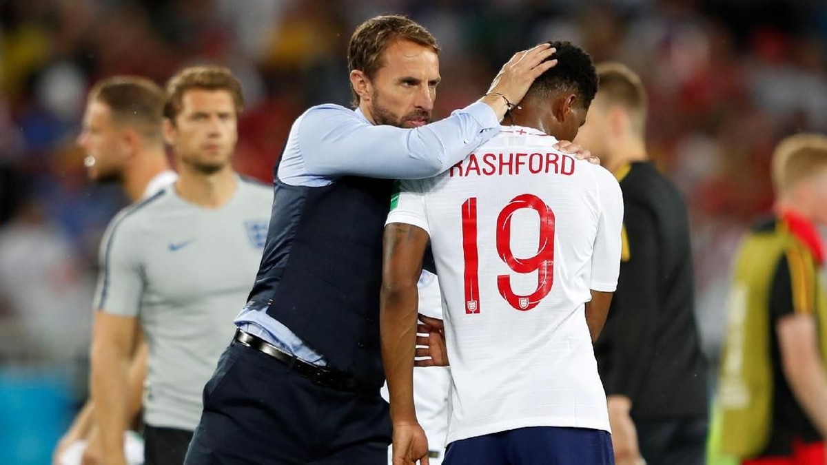 Gareth Southgate mewanti-wanti Marcus Rashford. (Foto: Lee Smith/Reuters)