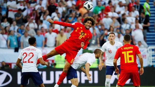 Marouane Fellaini dipercaya turun di laga lawan Inggris.