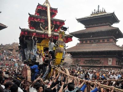 Foto: Tradisi Perang-perangan Saat Tahun Baru di Nepal