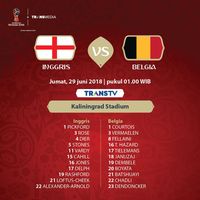 Live Report Piala Dunia 2018: Inggris vs Belgia