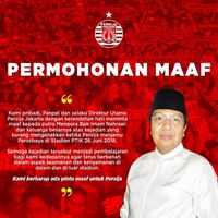 Permohonan maaf Persija atas kasus pemukulan anak Menpora Imam Nahrawi 