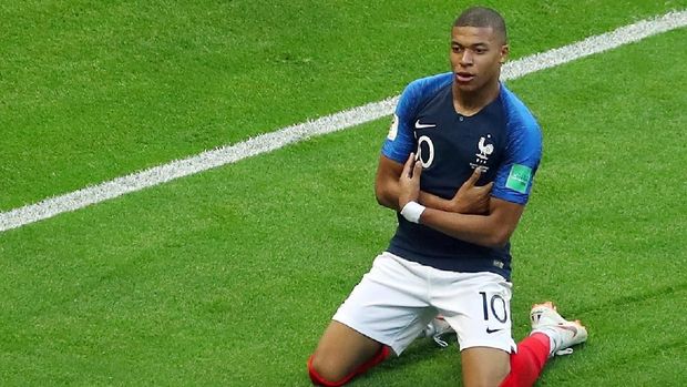 Kylian Mbappe mencetak gol saat Prancis mengalahkan Argentina 4-3.