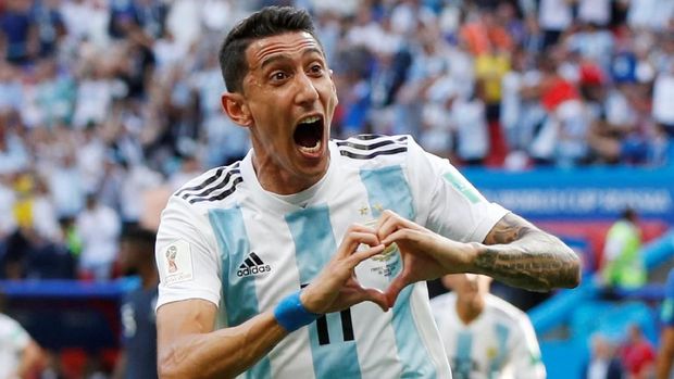 Angel di Maria jadi starter lawan timnas Kolombia.