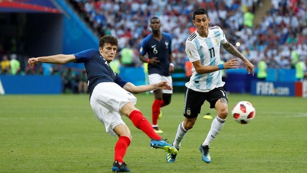 Benjamin Pavard mencetak gol terbaik di Piala Dunia 2018.