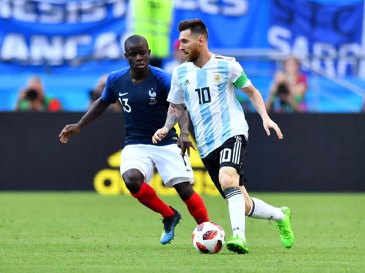 Prancis vs Argentina imbang 1-1 di babak pertama. (Foto: Dylan Martinez/Reuters)