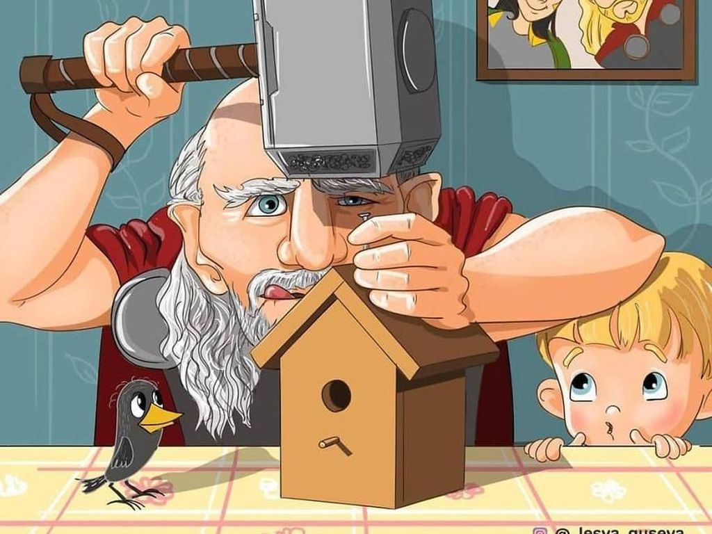 Lucunya Seniman Ini Gambarkan Superhero Saat Sudah Tua Lucunya Seniman Ini Gambarkan Superhero Saat Sudah Tua