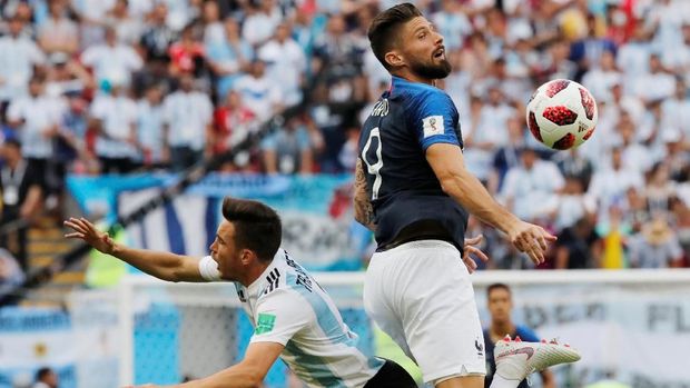 Olivier Giroud tak mampu menyumbang gol namun berhasil mengantar Prancis juara Piala Dunia 2018.