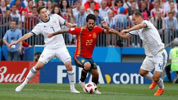 Isco menjadi satu dari sedikit pemain Spanyol yang sempat bersinar di Piala Dunia 2018.
