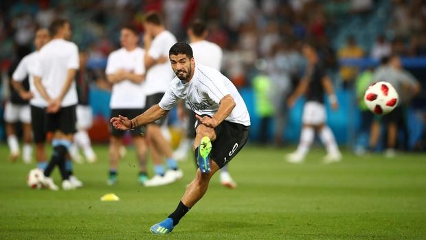 Luis Suarez akan jadi andalan lini depan Uruguay vs Portugal.