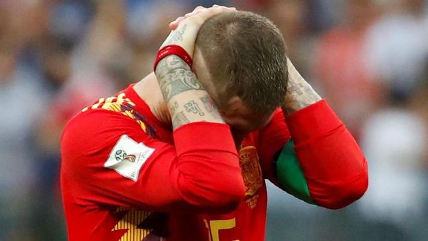 Sergio Ramos menyesali kegagalan Spanyol di Piala Dunia 2018.