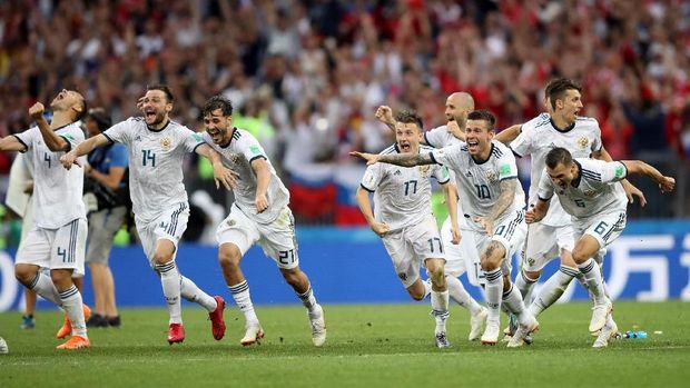 Timnas Rusia meraih kemenangan atas Spanyol di babak 16 besar.
