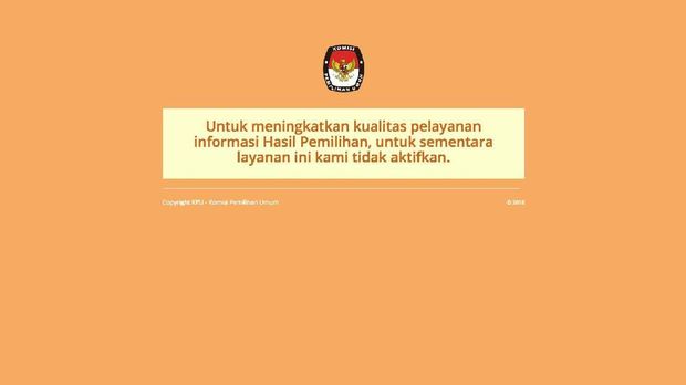 Situs Info Pemilu Dinonaktifkan KPU
