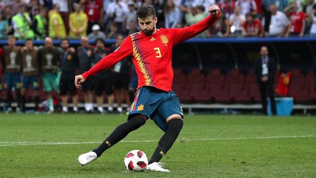 Gerard Pique menjalani aksi terakhir bersama timnas Spanyol dalam laga menghadapi Rusia di Piala Dunia 2018.
