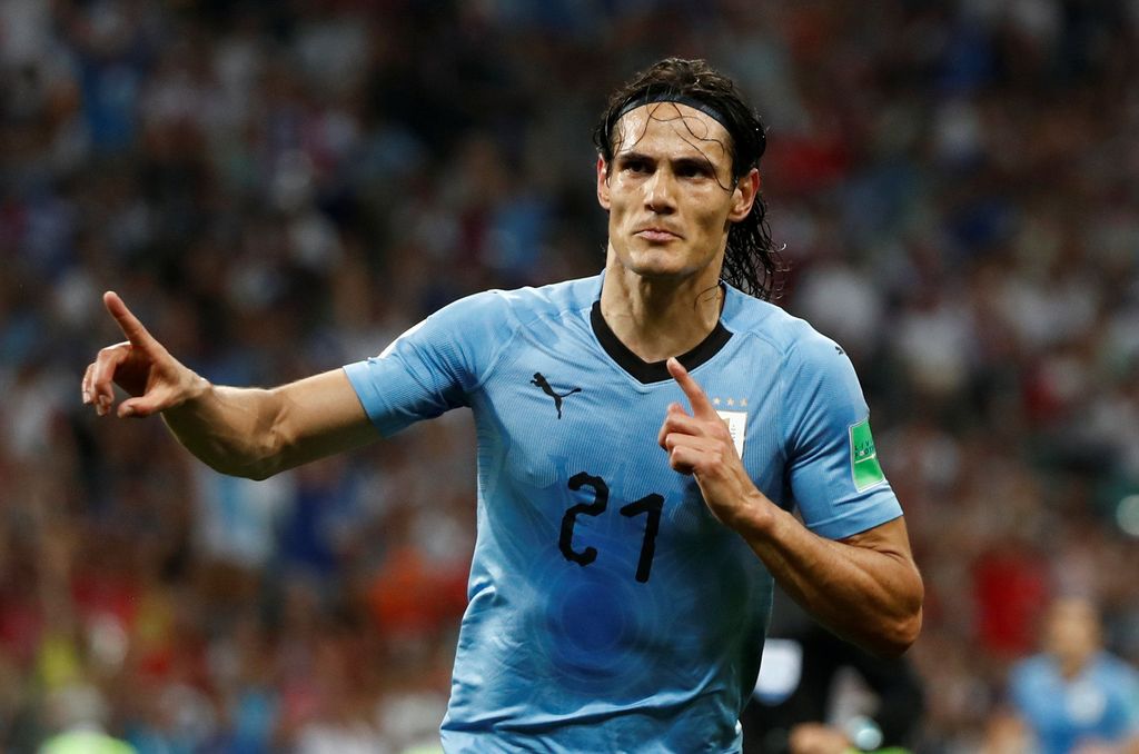 Soccer Football - World Cup - Round of 16 - Uruguay vs Portugal - Fisht Stadium, Sochi, Russia - June 30, 2018   Uruguay's Edinson Cavani celebrates scoring their second goal                REUTERS/Murad Sezer