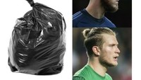 Sampai gaya rambut Karius pun ikut disinggung. Kebetulan De Gea dan Karius punya gaya kuncir serupa. Meme ini menyamakannya bak tumpukan sampah, mengacu pada penampilan buruk mereka. (Foto: Internet/9gag)