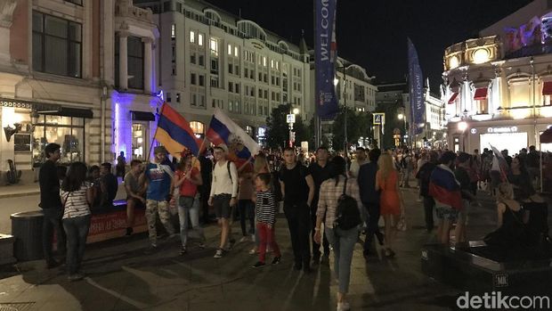Pesta Semalam Suntuk di Moskow Sambut Kelolosan Rusia