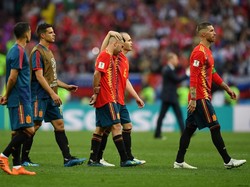 Momen menarik lainnya terjadi ketika Spanyol secara mengejutkan tersingkir di tangan tuan rumah Rusia. Tim Matador dipulangkan lewat drama adu penalti dan kalah 3-4, setelah bermian 1-1 selama 120 menit. Laga itu juga menjadi penampilan terakhir Andres Iniesta yang memutuskan pensiun dari timnas. (Foto: Dan Mullan/Getty Images)