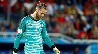 David De Gea mengecewakan di Piala Dunia. Dari empat laga yang dimainkan Spanyol. Kiper asal klub Manchester United itu cuma bikin satu penyelamatan. Satu blunder juga dibuat saat Spanyol imbang 3-3 dengan Portugal. (Foto: Reuters)