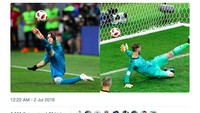 Statistik ini memperlihatkan betapa tidak okenya De Gea di Piala Dunia 2018, bahkan ketika dibandingkan dengan Igor Akinfeev di bawah mistar gawang Rusia pada babak adu penalti lawan Spanyol. (Foto: Internet/Twitter)