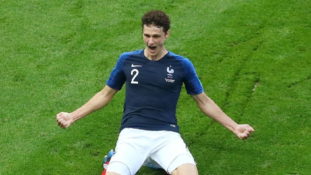 Benjamin Pavard usai jebol gawang Argentina. (Foto: REUTERS/Pilar Olivares)