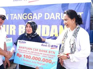 BTN dan Menteri Rini Bantu Borban Banjir Banyuwangi