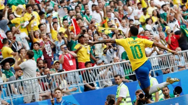 Neymar sudah mencetak dua gol di Piala Dunia 2018.
