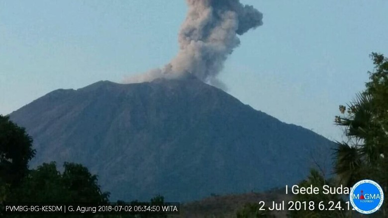 Gunung Agung Kembali Erupsi Pagi Ini, Aktivitas Bandara Normal